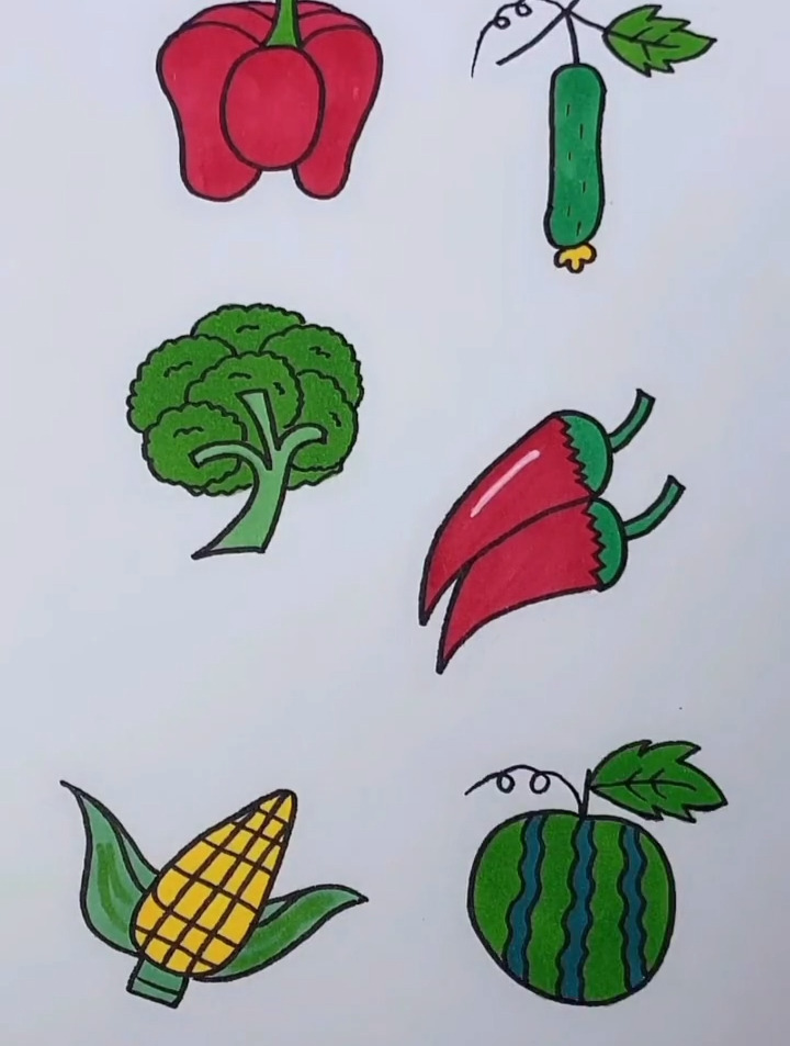 教你用数学画蔬菜一起来看看吧 儿童简笔画 一起学画画