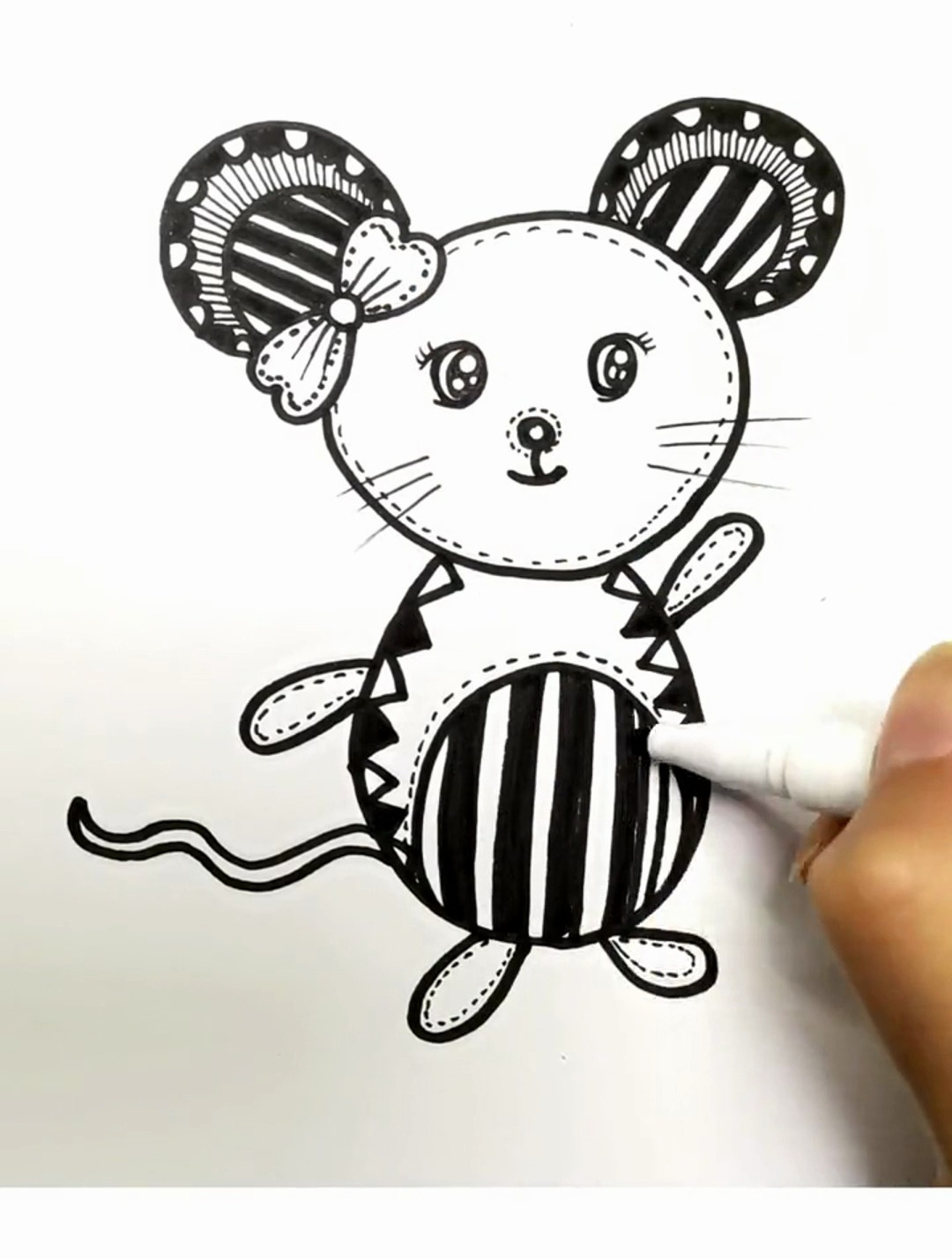 十二生肖之子鼠线描简笔画来啦