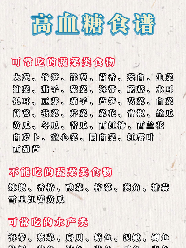 高血糖食谱可以吃什么