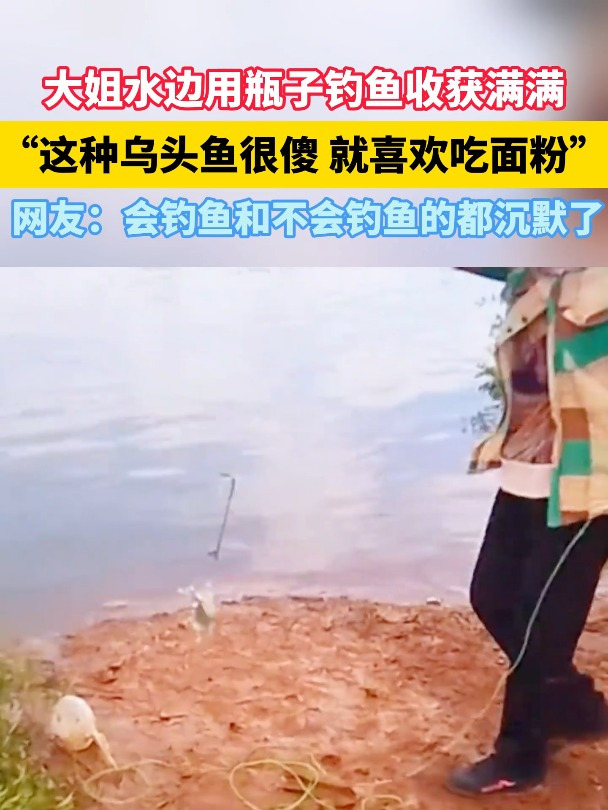大姐海边用瓶子钓鱼收获满满,“这种乌头鱼很傻,就喜欢吃面粉”