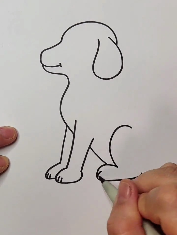 狗狗简笔画 十秒学会可爱狗狗画法 简笔画