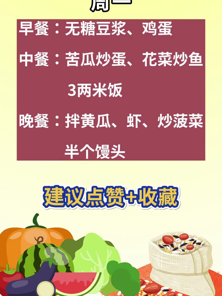 7日降血糖食谱,糖友们看过来