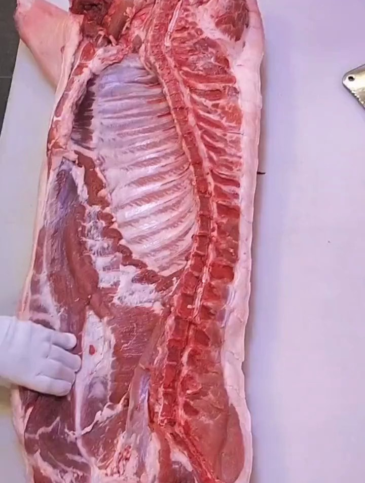 今日分享 白条猪肉分割 分割猪肉技巧