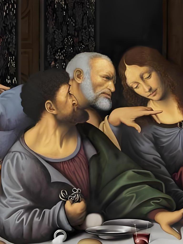 《最后的晚餐》为何能成世界级名画?放大50倍,拿刀的人在做啥?