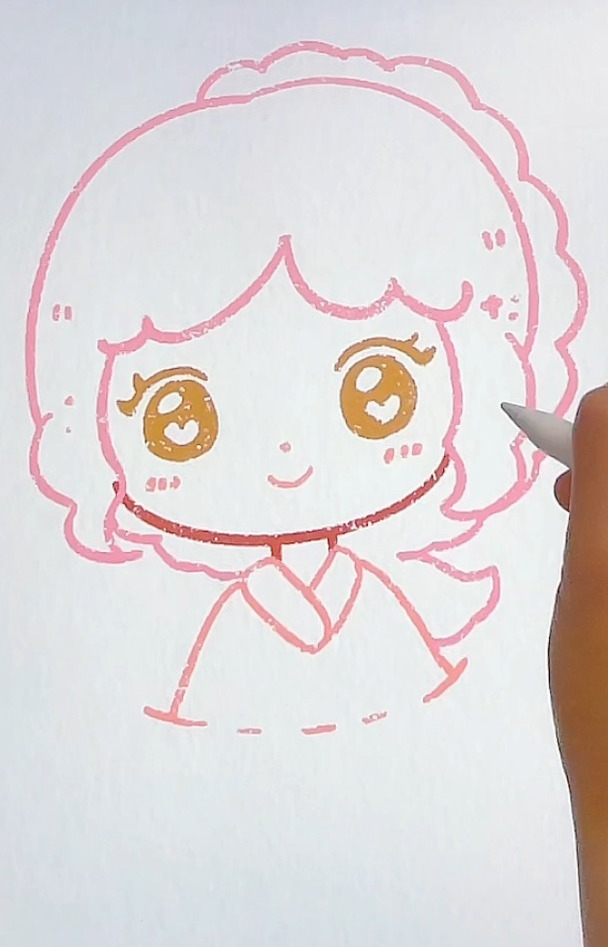 简单可爱女孩画法,超可爱的卡通简笔画教程,可爱儿童公主画教程