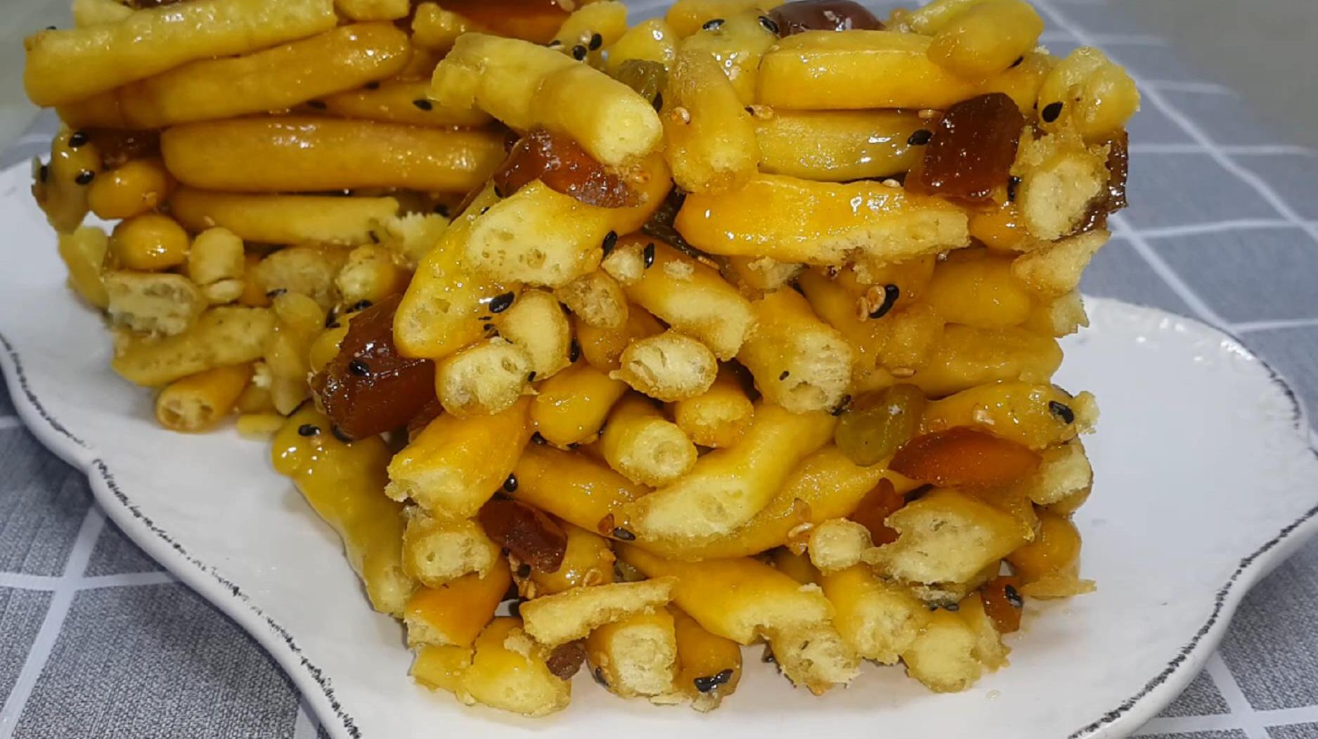 家常小零食的做法,加4个鸡蛋,做出特色沙琪玛,比油条麻花好吃