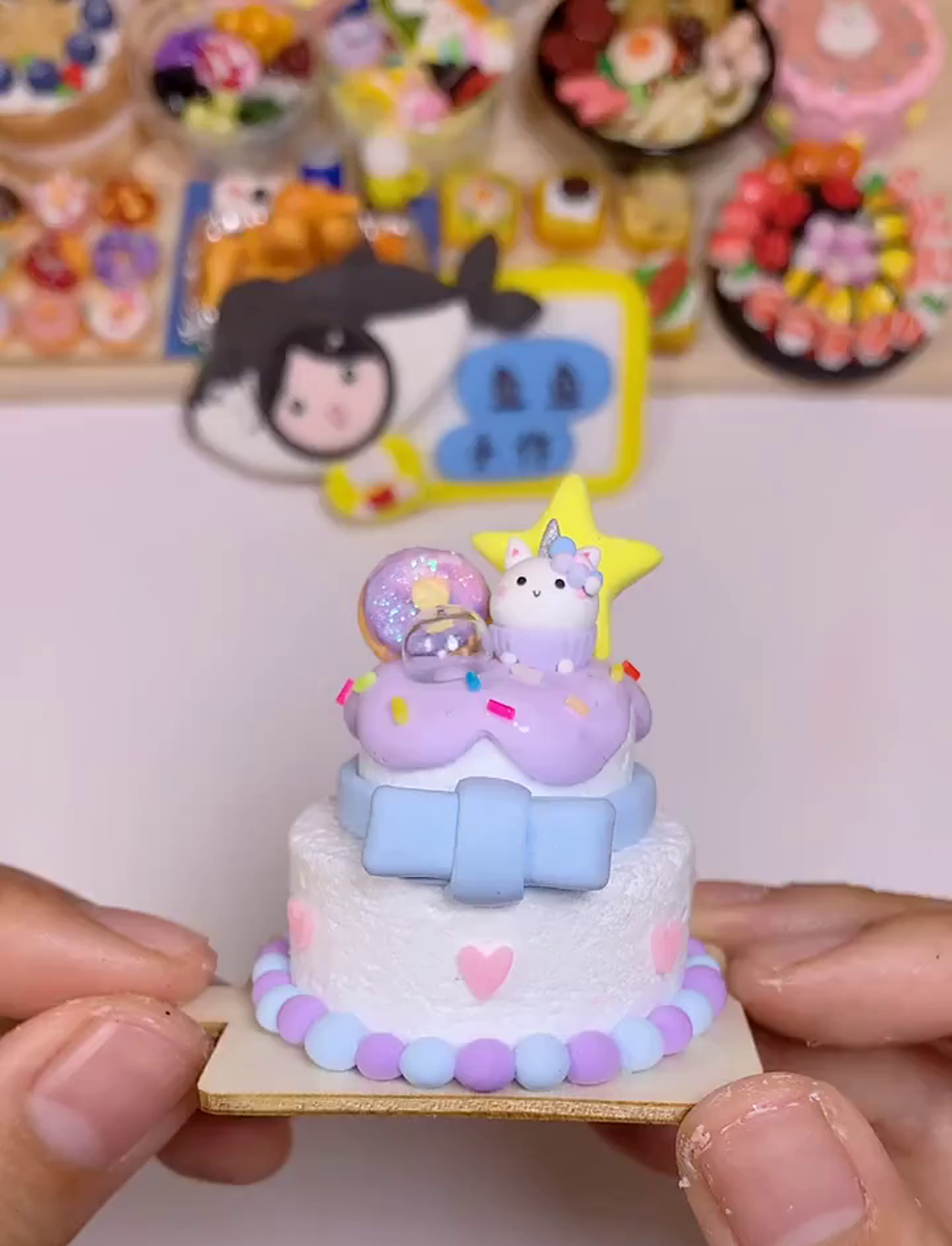 超萌的双层独角兽蛋糕来啦,哪个小朋友点的呀～