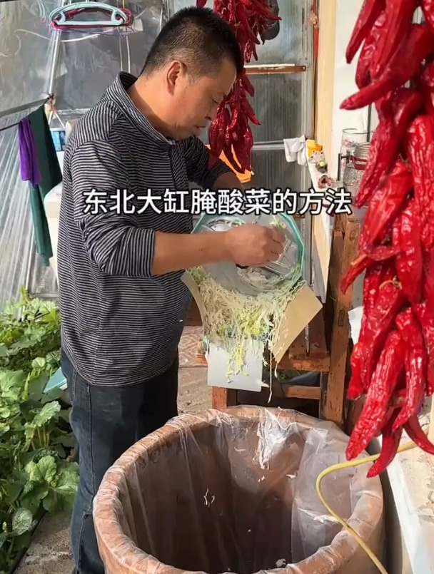 东北大缸腌酸菜丝的方法
