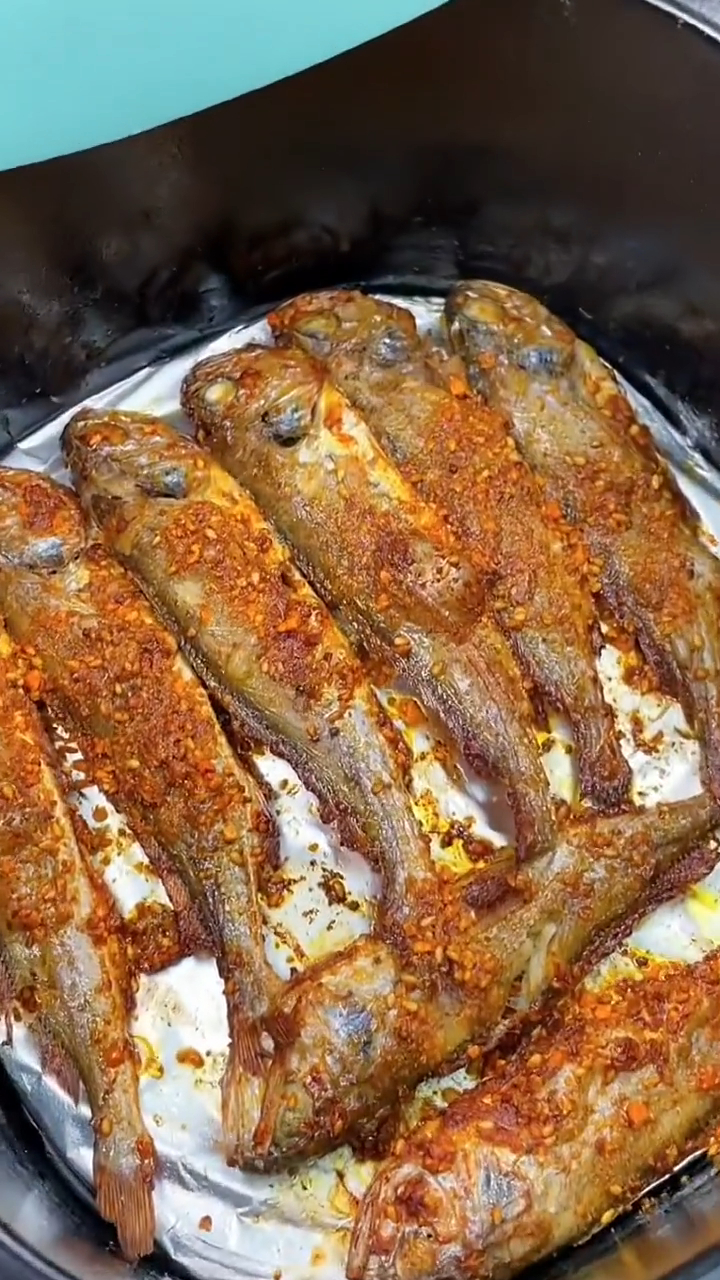 喜欢烧烤的看过来,空气炸锅烧烤小黄鱼