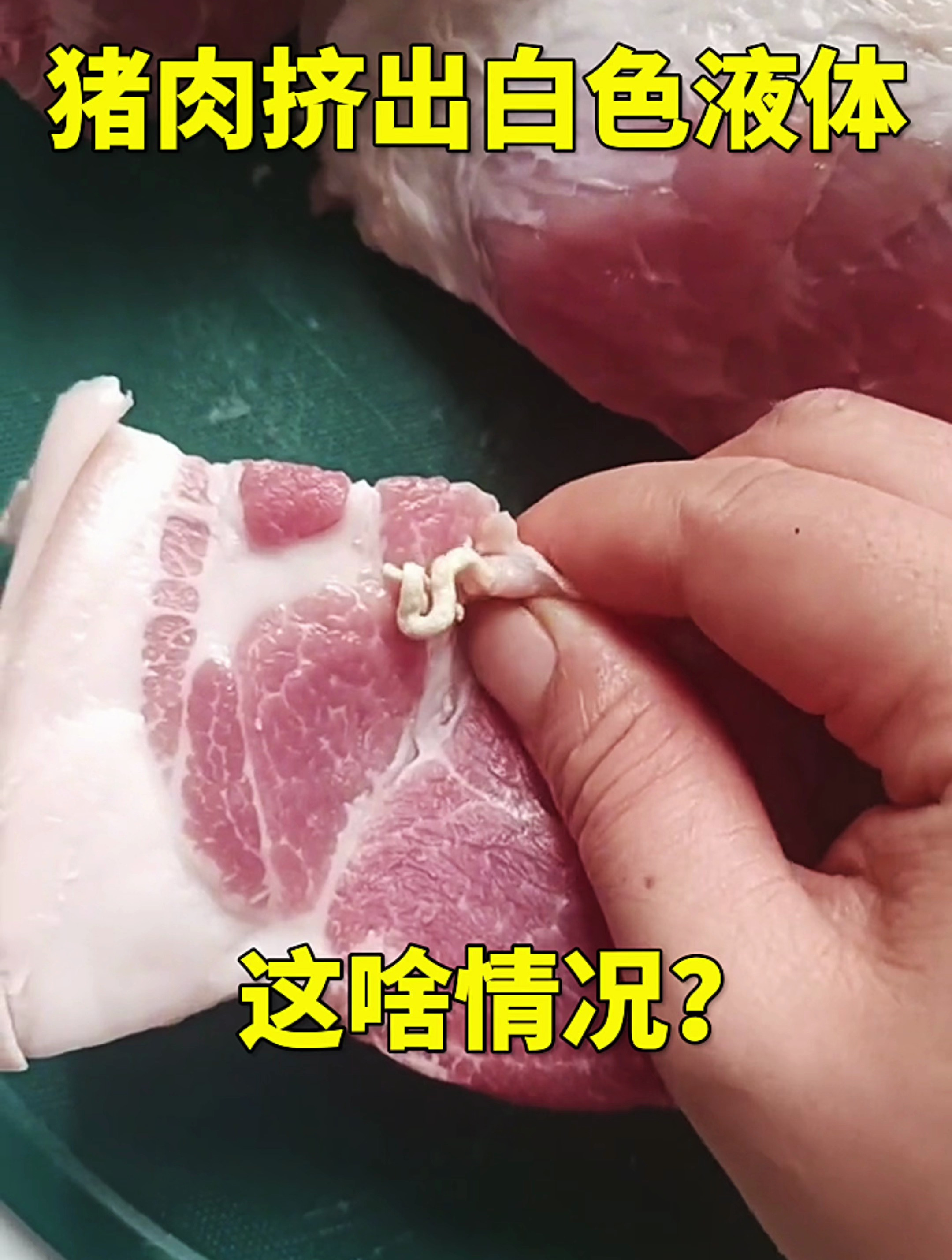 猪肉挤出白色液体,这啥情况!
