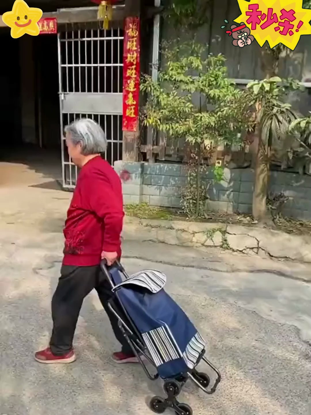 买菜小拉车,轻松一拉,满载而归,便捷超乎想象
