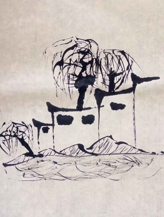 不好意思,我赶时间,长话短说,教大家画个徽派建筑