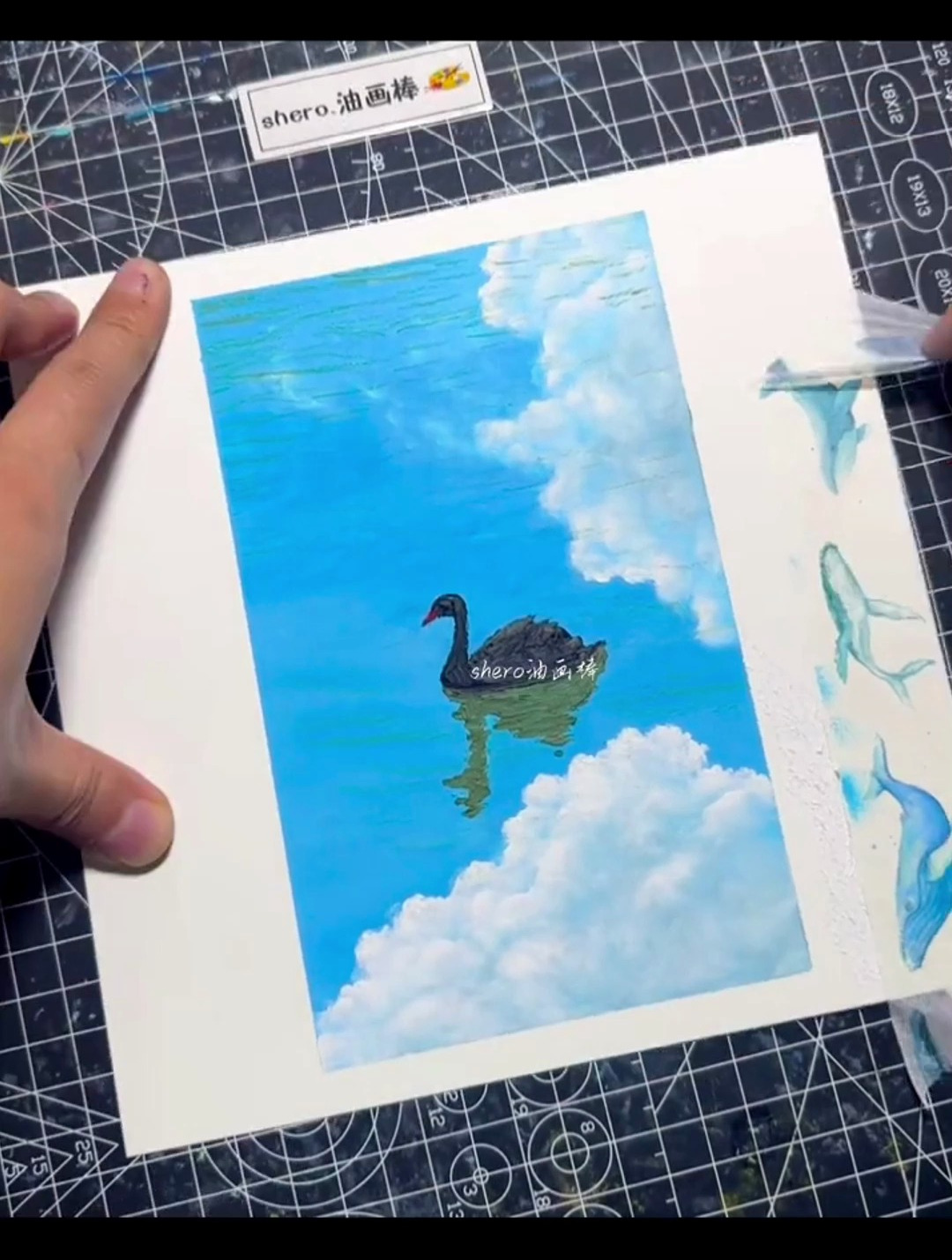黑天鹅|油画棒教程