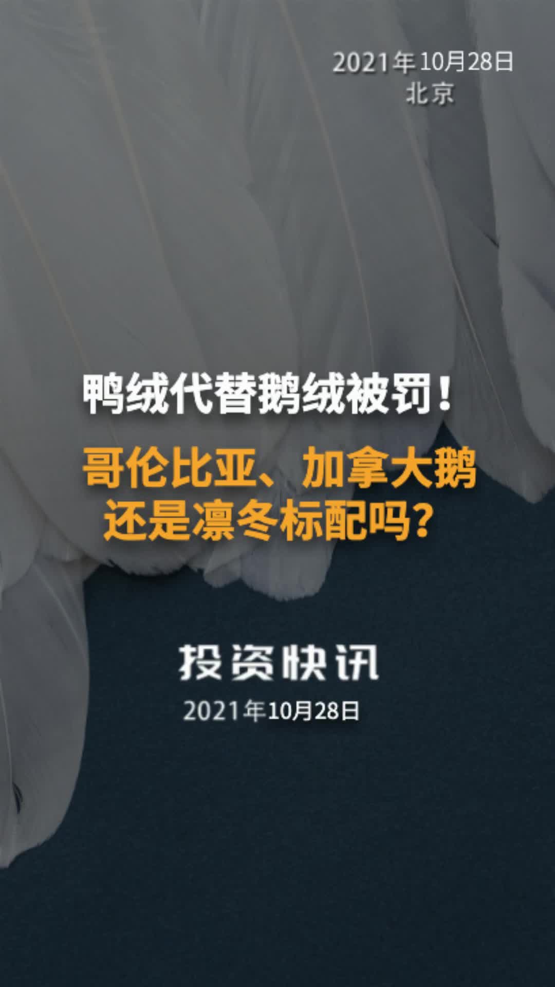 鸭绒代替鹅绒被罚!哥伦比亚、加拿大鹅还是凛冬标配吗?哥伦比亚 加拿大鹅 鸭绒
