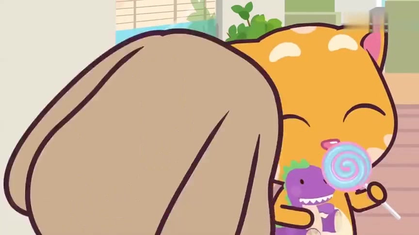 《会说话的汤姆猫家族》小黄猫的棒棒糖看上去好好吃,让我咬一口