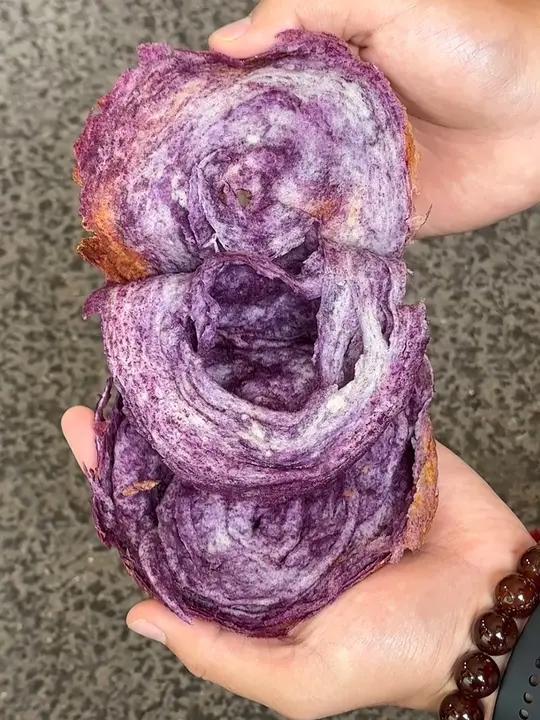 菜市场3元的紫薯火烧,真的好绝!