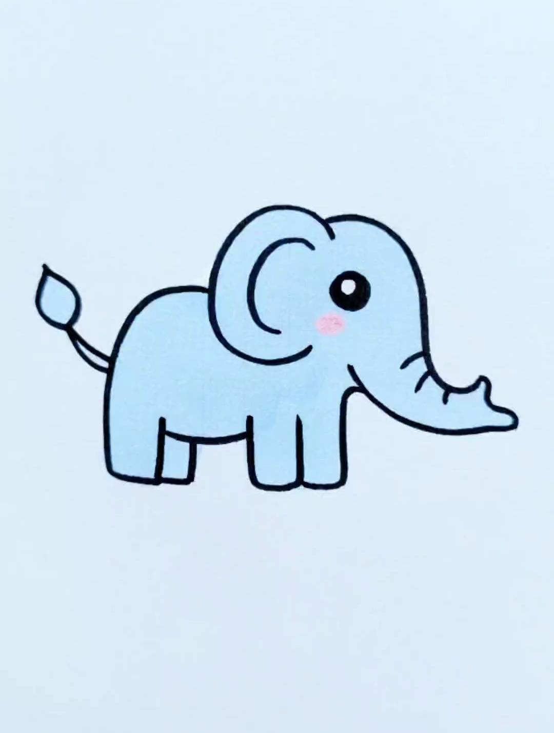 用两个C画大象,一学就会。大象简笔画 让孩子爱上画画