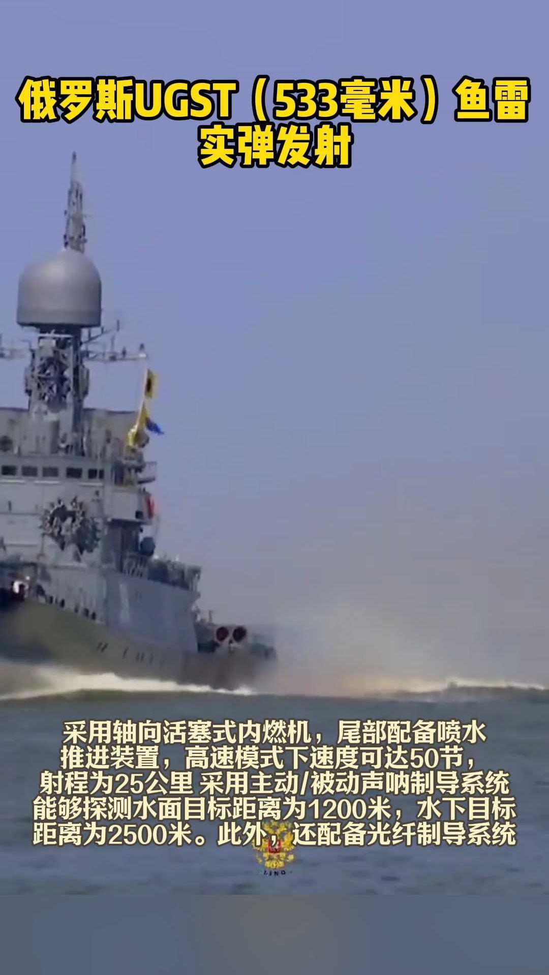 俄罗斯UGST(533毫米)鱼雷实弹发射