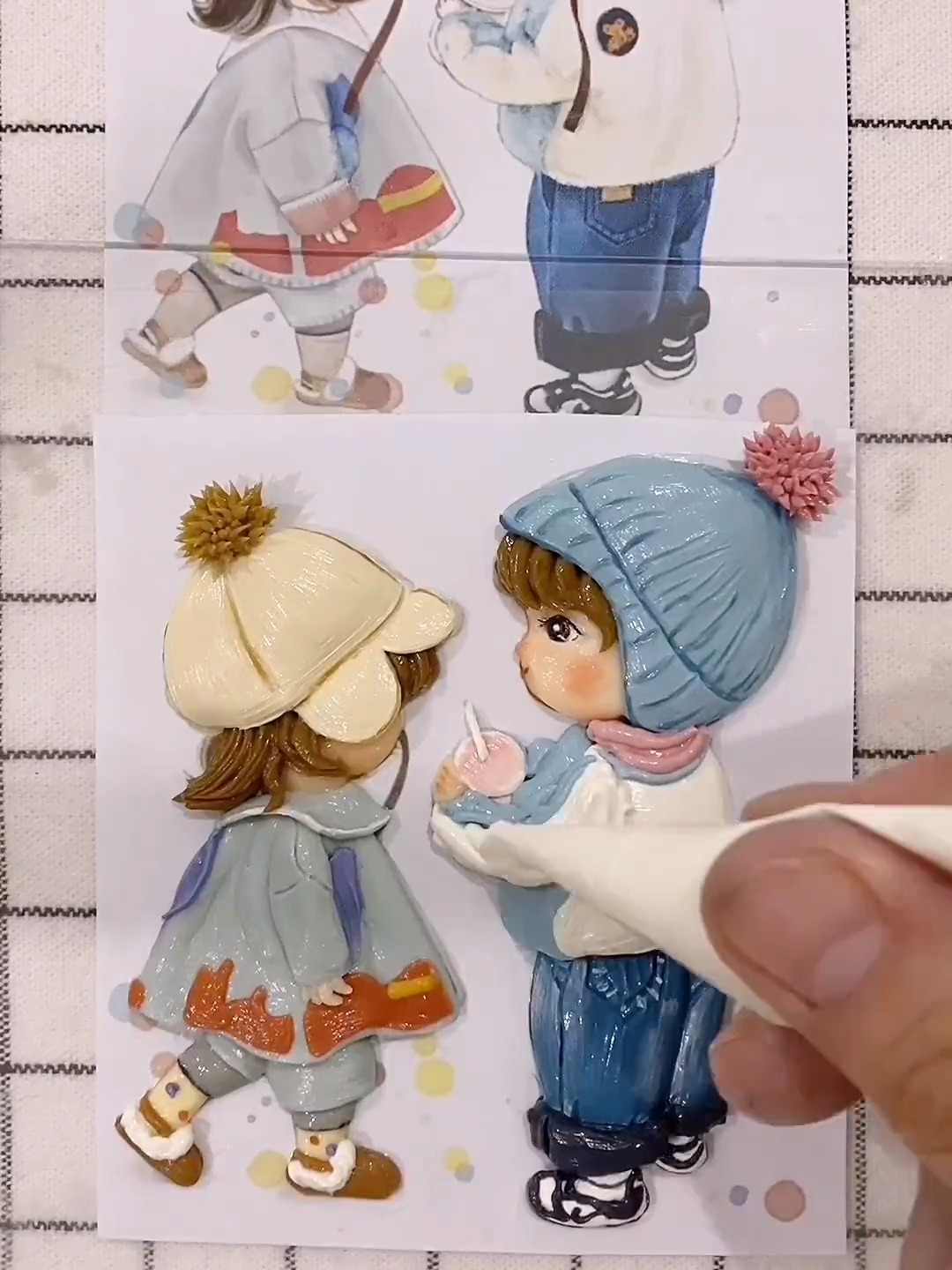 奶油霜手绘,奶油霜浮雕手绘,烘焙培训,情侣蛋糕手绘