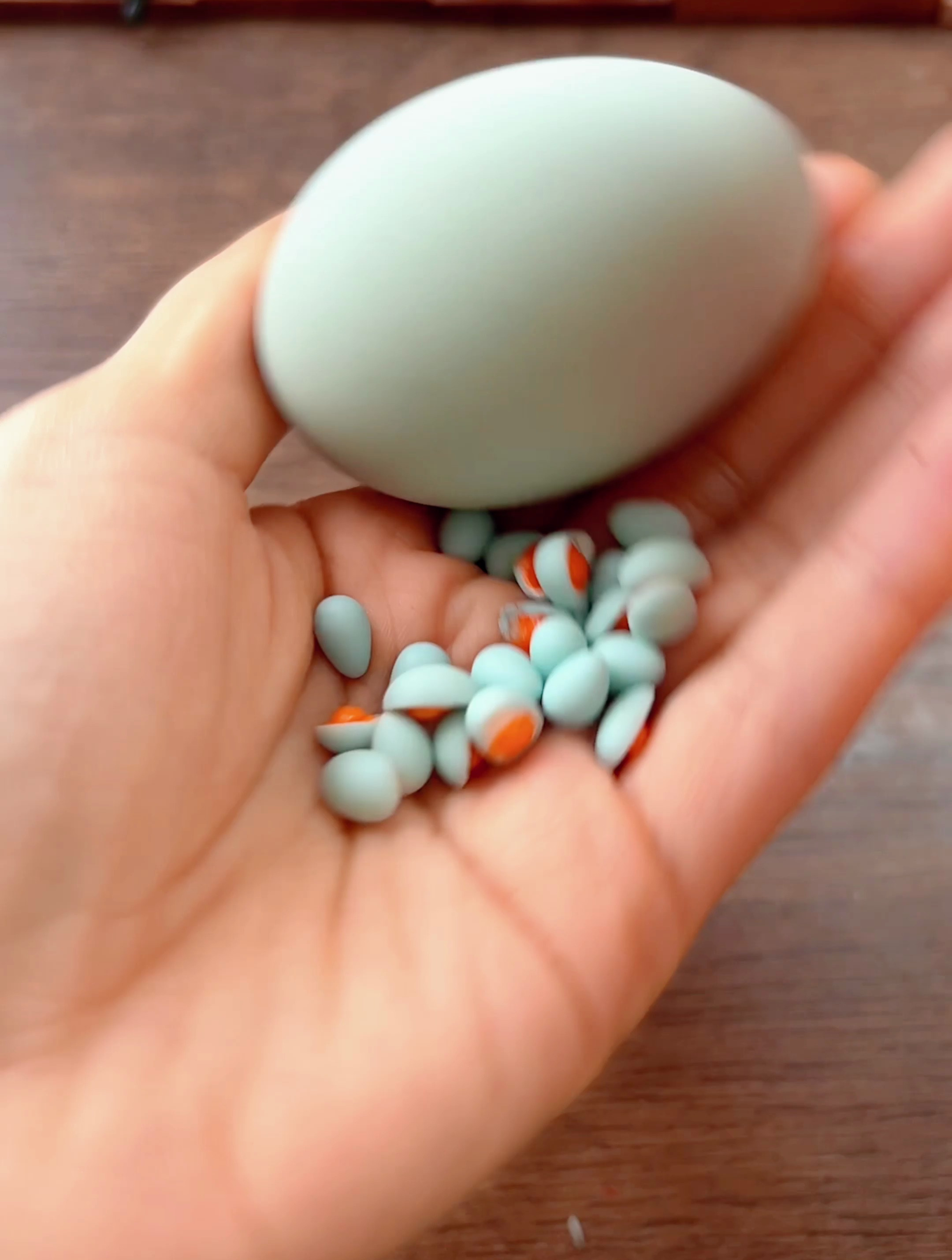 太真了!流油的咸鸭蛋树脂粘土纯手工制作