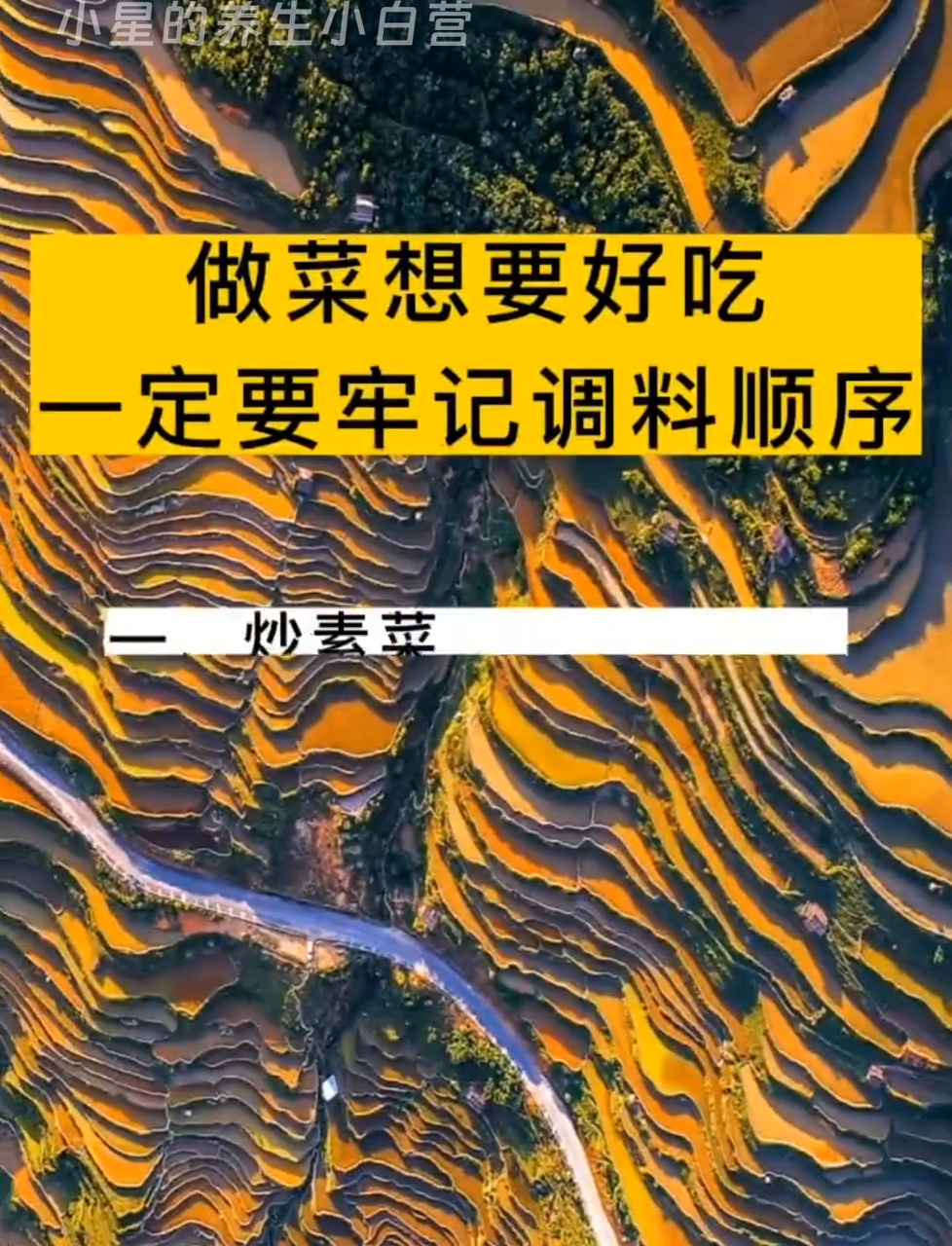 做菜时别忘了调料的先后顺序哦