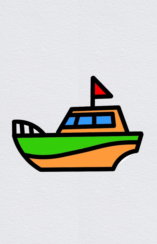 军舰这样画,简单又好看,军舰简笔画