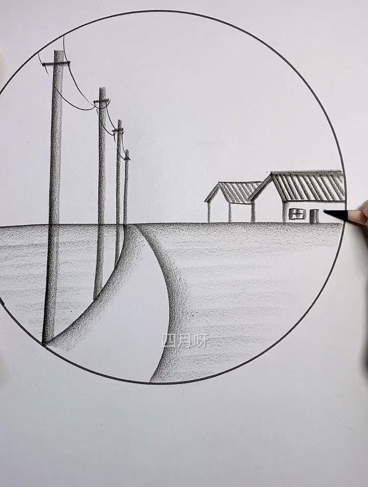 简单画家乡小风景,一起学画画