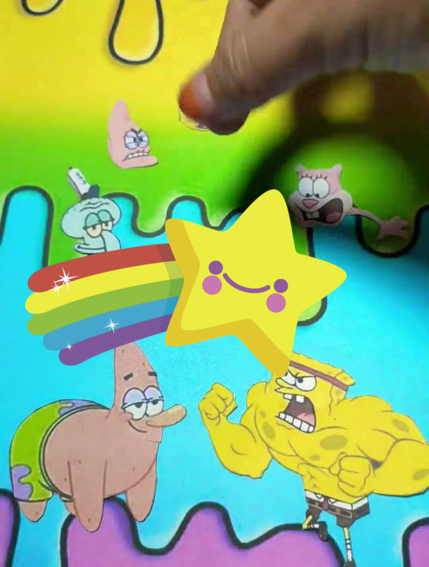 拼图:海绵宝宝肌肉vs鼻子派大星