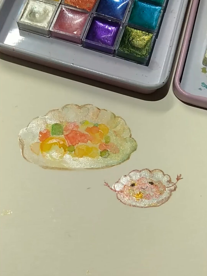 「水彩」是爱吃的饺子呀