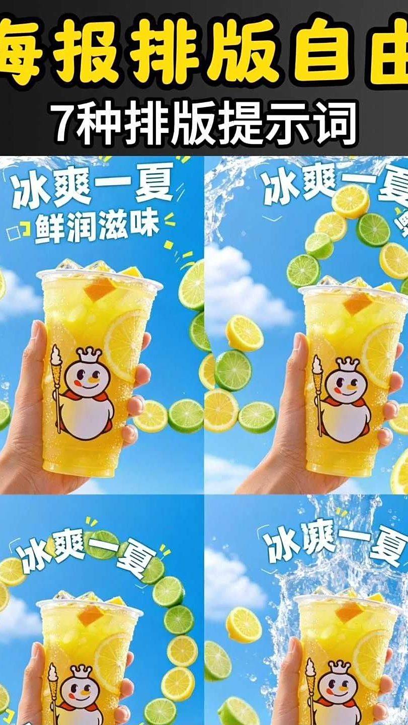 海报排版自由,附7种排版提示词