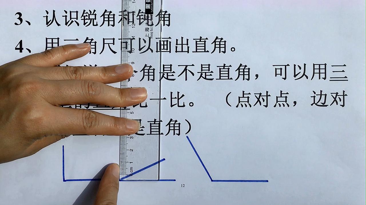 [图]二年级数学:直角、钝角、锐角的认识和区别