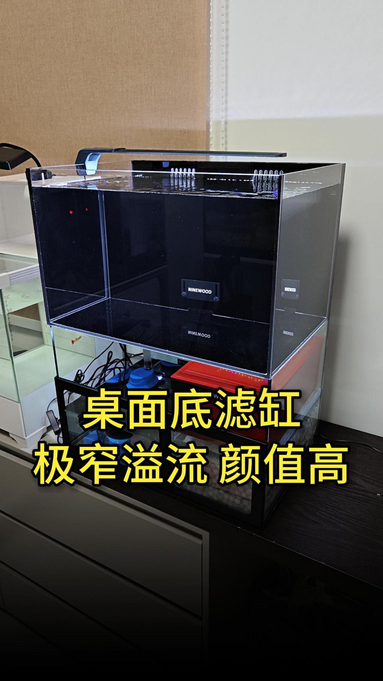 这是款可放桌面的小型一体底滤缸,过滤强大,养鱼或造景都很好