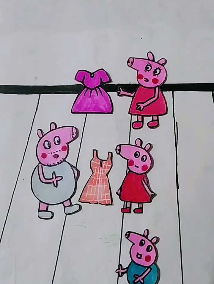 盲盒盲袋素材,手绘画,幼儿简笔画,为啥没有乔治的裙子