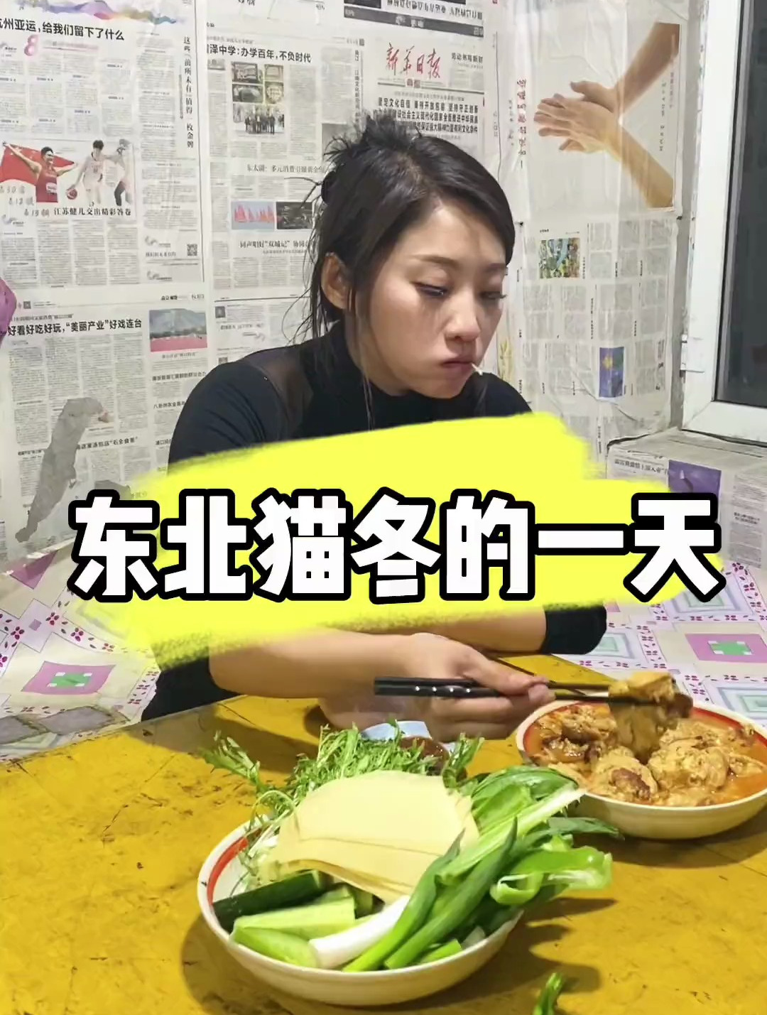 东北猫冬之酱炖大豆腐,蘸酱菜!