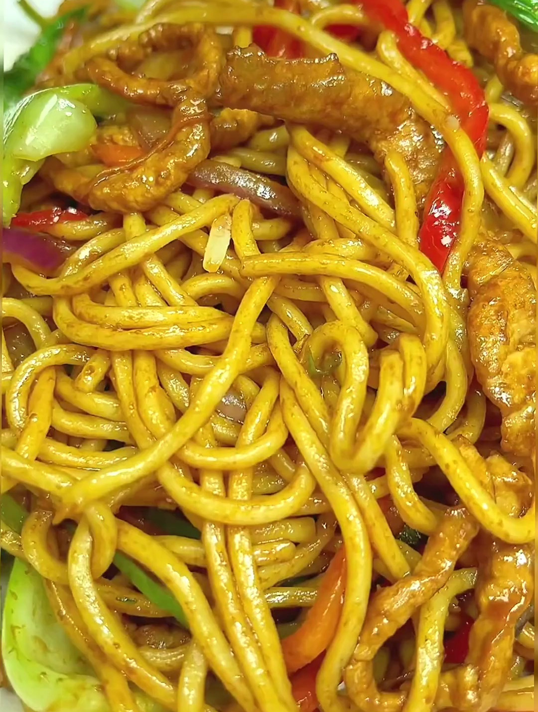 青椒肉丝炒面,美食教程