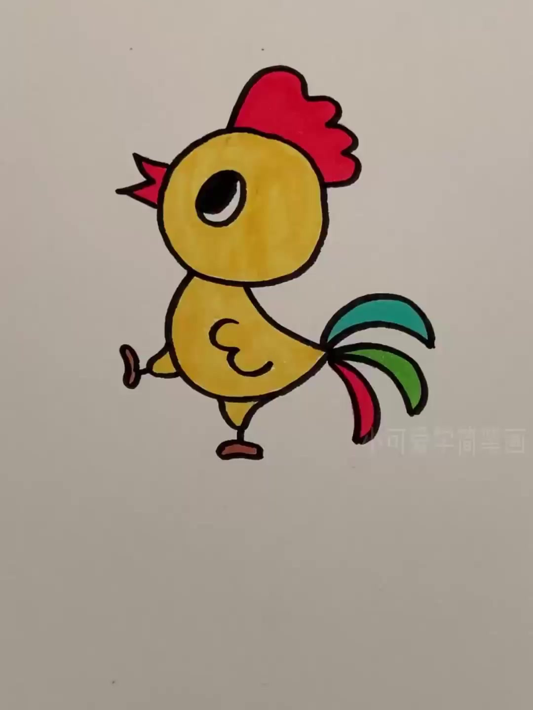 简单又可爱一学就会的小鸡简笔画,适合儿童和幼儿的简笔画教程