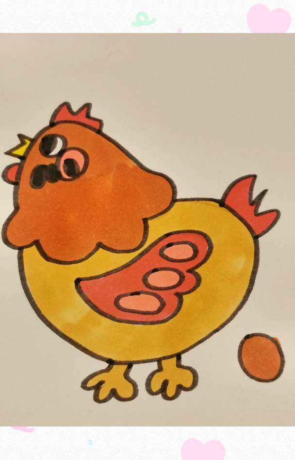 妈妈画的简笔画母鸡VS我画的简笔画母鸡