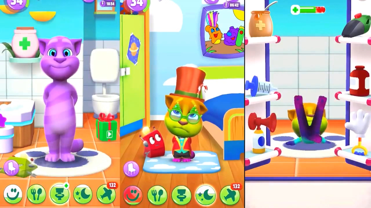 会说话的汤姆猫2:各个颜色的汤姆猫游戏攻略对比花絮七