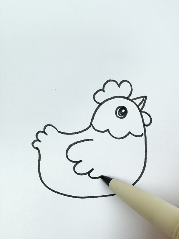 鸡的简笔画画法,快动起手来画吧