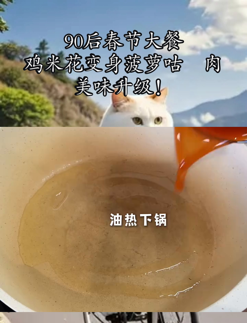 90后春节大餐,鸡米花变身菠萝咕咾肉,美味升级!