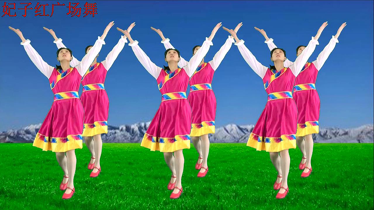 藏族风格广场舞《雪山姑娘》舞姿欢快大气,给你不一样的异域风情