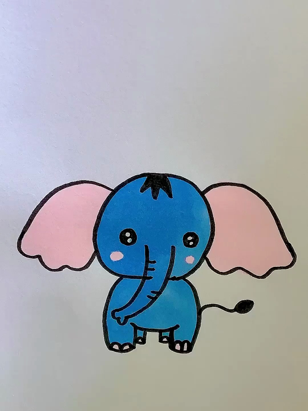 简单可爱的大象简笔画教程来啦!