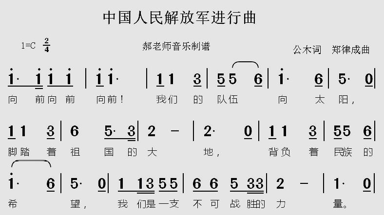 [图]《中国人民解放军进行曲》有声简谱
