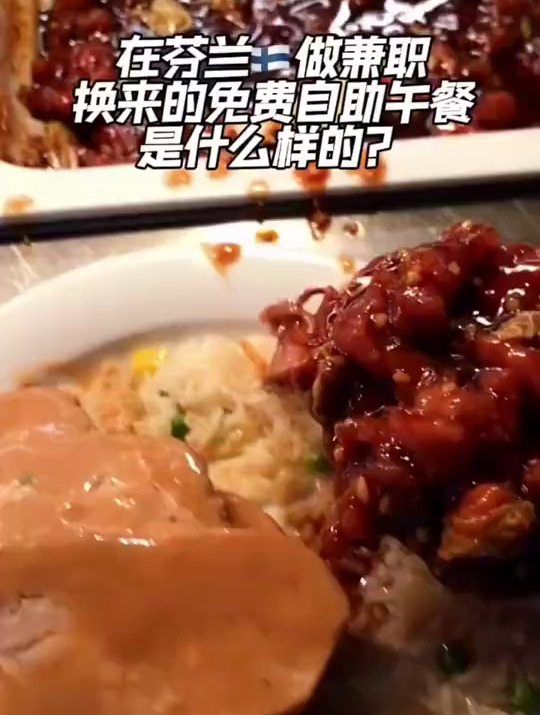 蘑菇酱猪扒、蒜香牛里脊、炖牛肉芬兰自助午餐哐哐炫肉