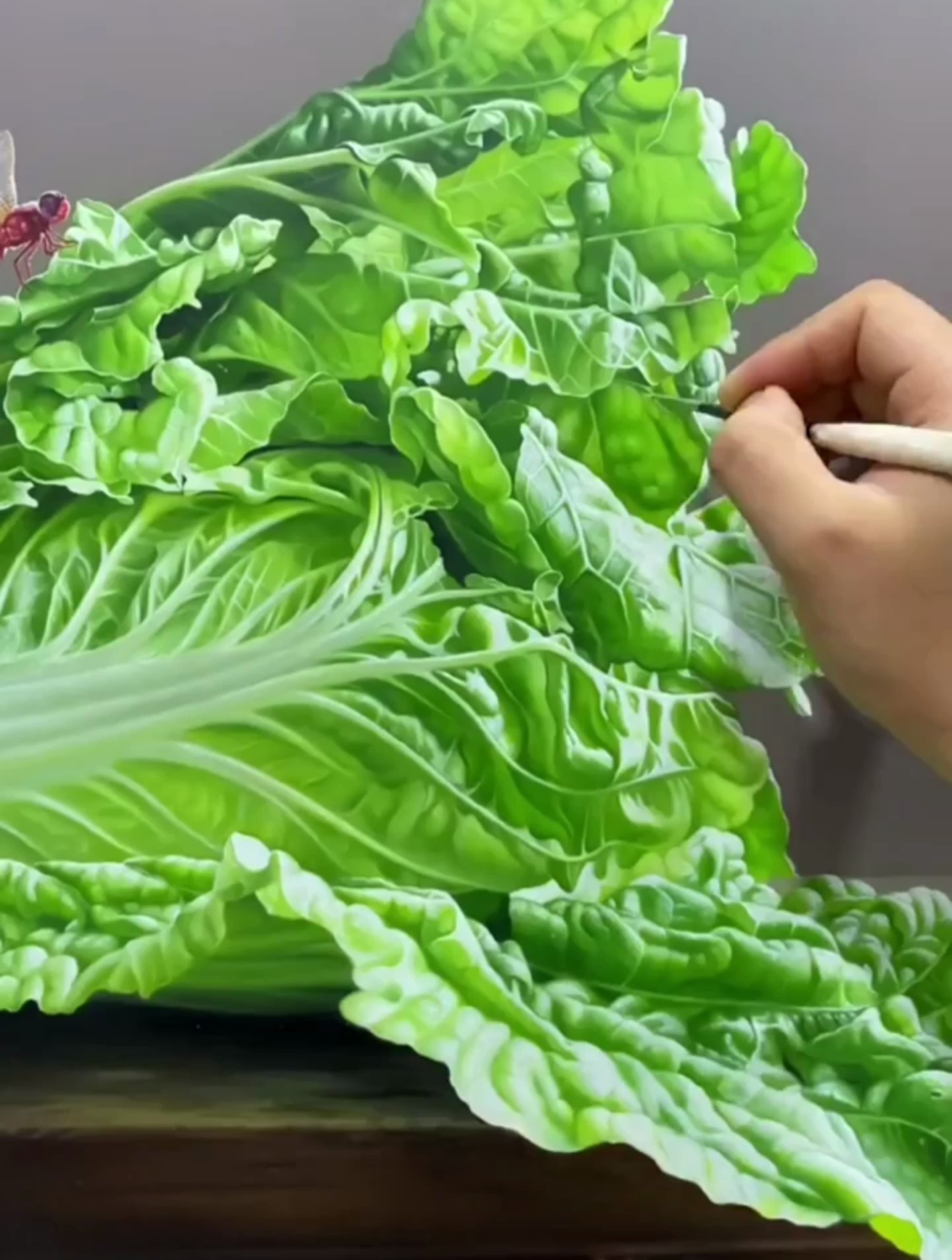 男子作画大白菜,大白菜画的太逼真被网友成为神笔马良