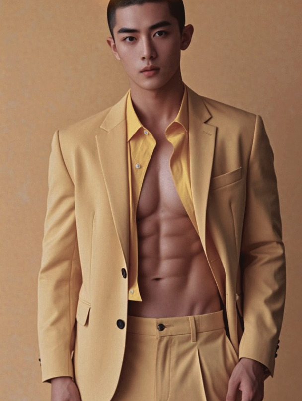 黄色系肌肉男手机壁纸