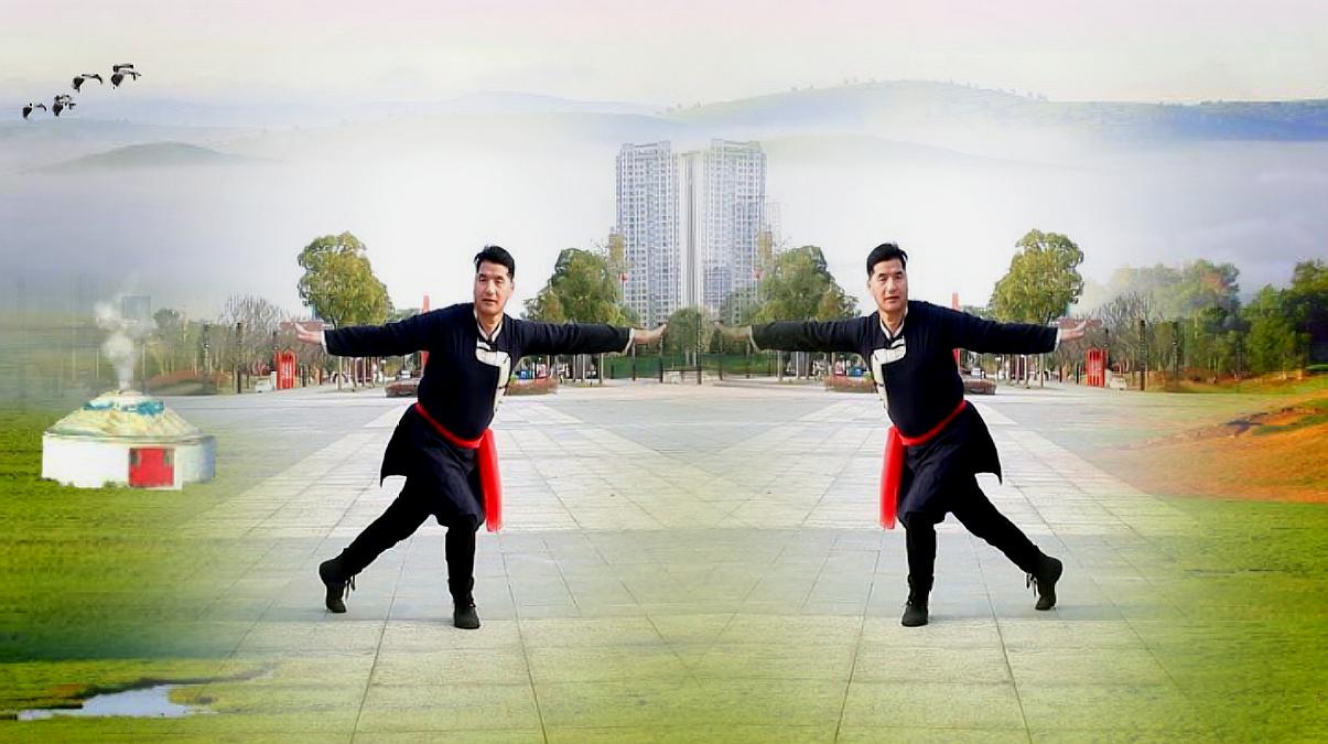 《陪你一起看草原》蒙古舞蹈背面展示适合大家学习！