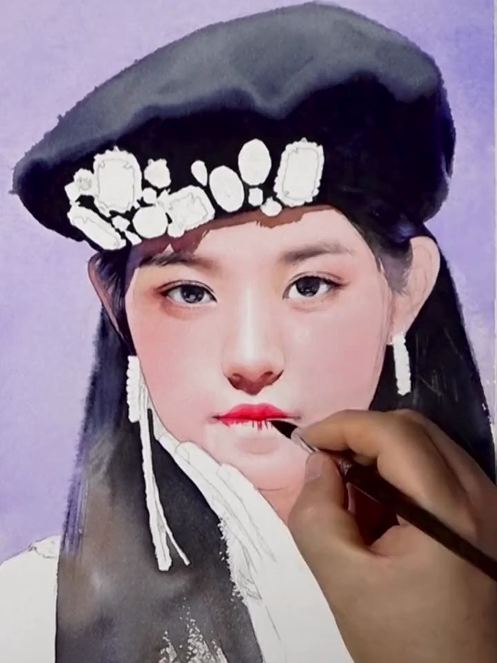 水彩人物肖像画!