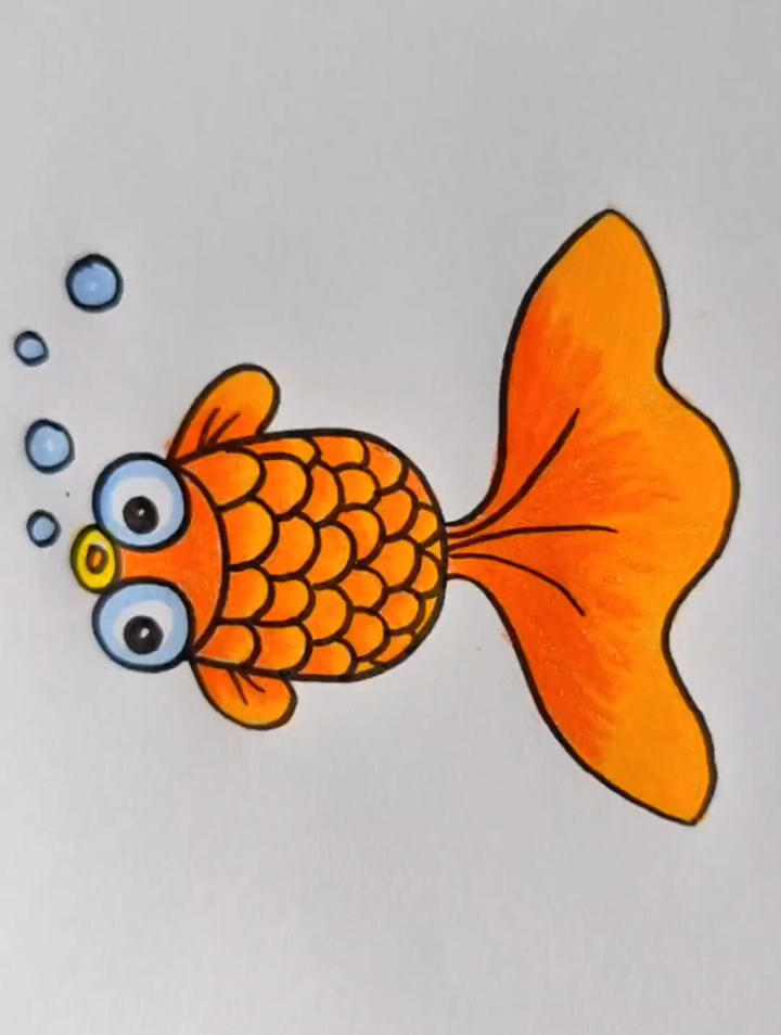 这么简单的金鱼画法,一看就会