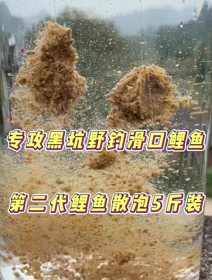 专攻黑坑野钓滑口鲤鱼,第二代鲤鱼散泡5斤装,连竿爆护更简单!